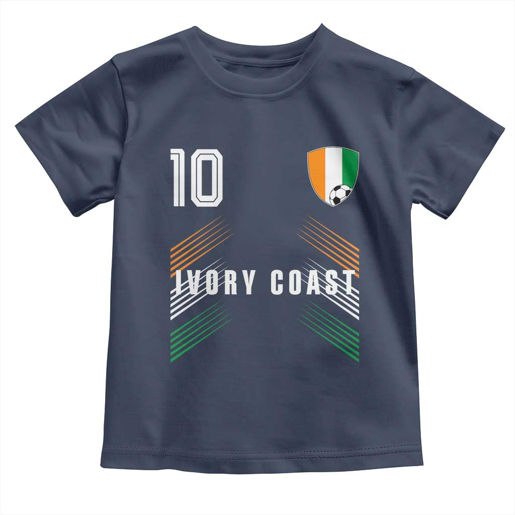 Ivory Coast Soccer Sports Graphic Number 10 Jersey Style Toddler T Shirt Proud Ivorian Cote d'Ivoire Football Fans Game Day Pride
