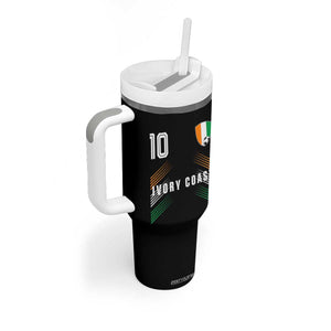 Ivory Coast Soccer Sports Graphic Number 10 Jersey Style Tumbler With Handle Proud Ivorian Cote d'Ivoire Football Fans Game Day Pride