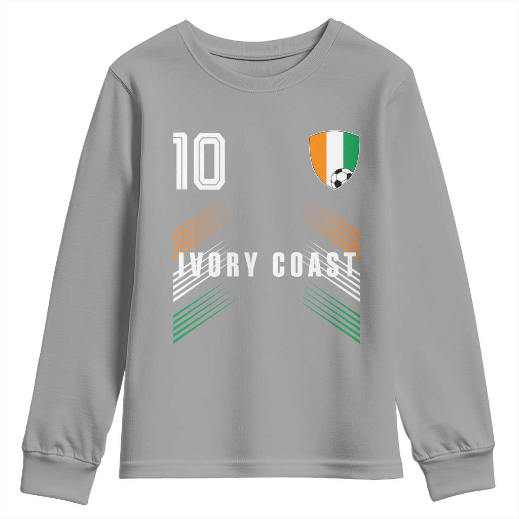 Ivory Coast Soccer Sports Graphic Number 10 Jersey Style Youth Sweatshirt Proud Ivorian Cote d'Ivoire Football Fans Game Day Pride