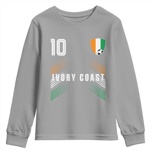 Ivory Coast Soccer Sports Graphic Number 10 Jersey Style Youth Sweatshirt Proud Ivorian Cote d'Ivoire Football Fans Game Day Pride
