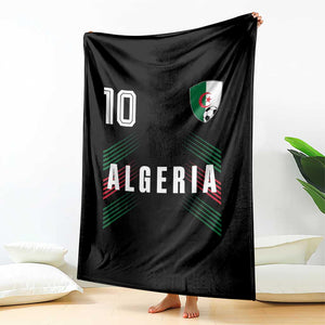 Algeria Soccer Sports Graphic Number 10 Jersey Style Throw Blanket Proud Algerian Football Fans Game Day Maghreb Pride