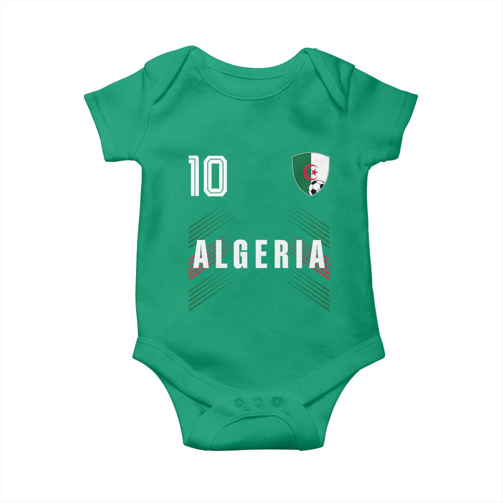 Algeria Soccer Sports Graphic Number 10 Jersey Style Baby Onesie Proud Algerian Football Fans Game Day Maghreb Pride