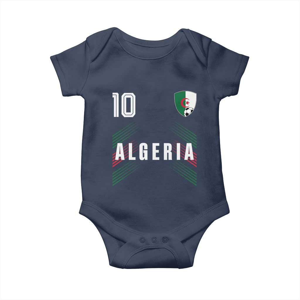 Algeria Soccer Sports Graphic Number 10 Jersey Style Baby Onesie Proud Algerian Football Fans Game Day Maghreb Pride
