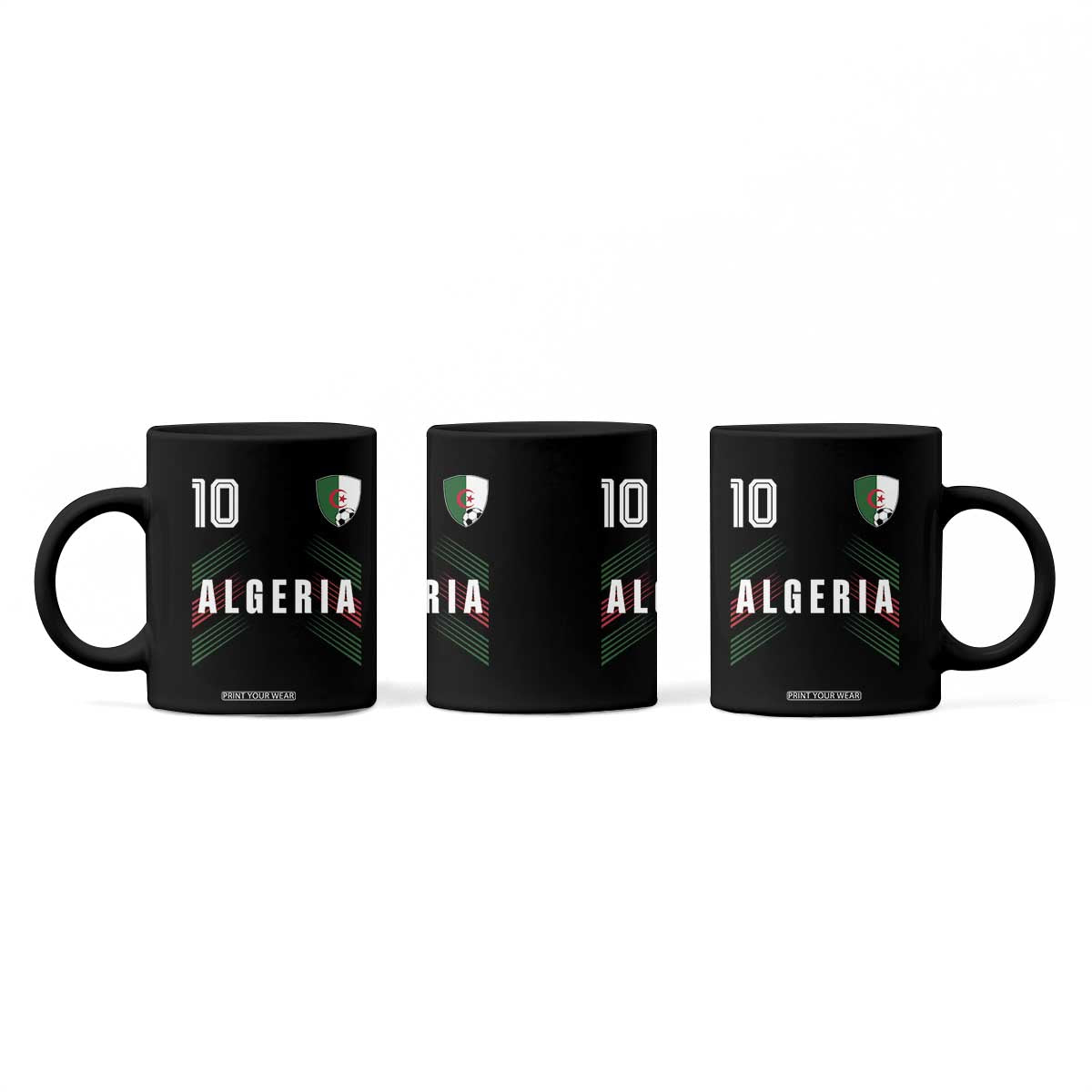 Algeria Soccer Sports Graphic Number 10 Jersey Style Coffee Mug Proud Algerian Football Fans Game Day Maghreb Pride