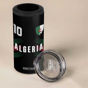 Algeria Soccer Sports Graphic Number 10 Jersey Style 4 in 1 Can Cooler Tumbler Proud Algerian Football Fans Game Day Maghreb Pride