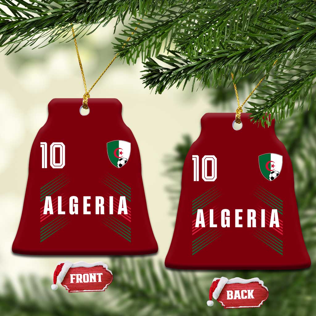 Algeria Soccer Sports Graphic Number 10 Jersey Style Ceramic Ornament Proud Algerian Football Fans Game Day Maghreb Pride