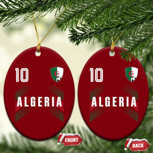 Algeria Soccer Sports Graphic Number 10 Jersey Style Ceramic Ornament Proud Algerian Football Fans Game Day Maghreb Pride