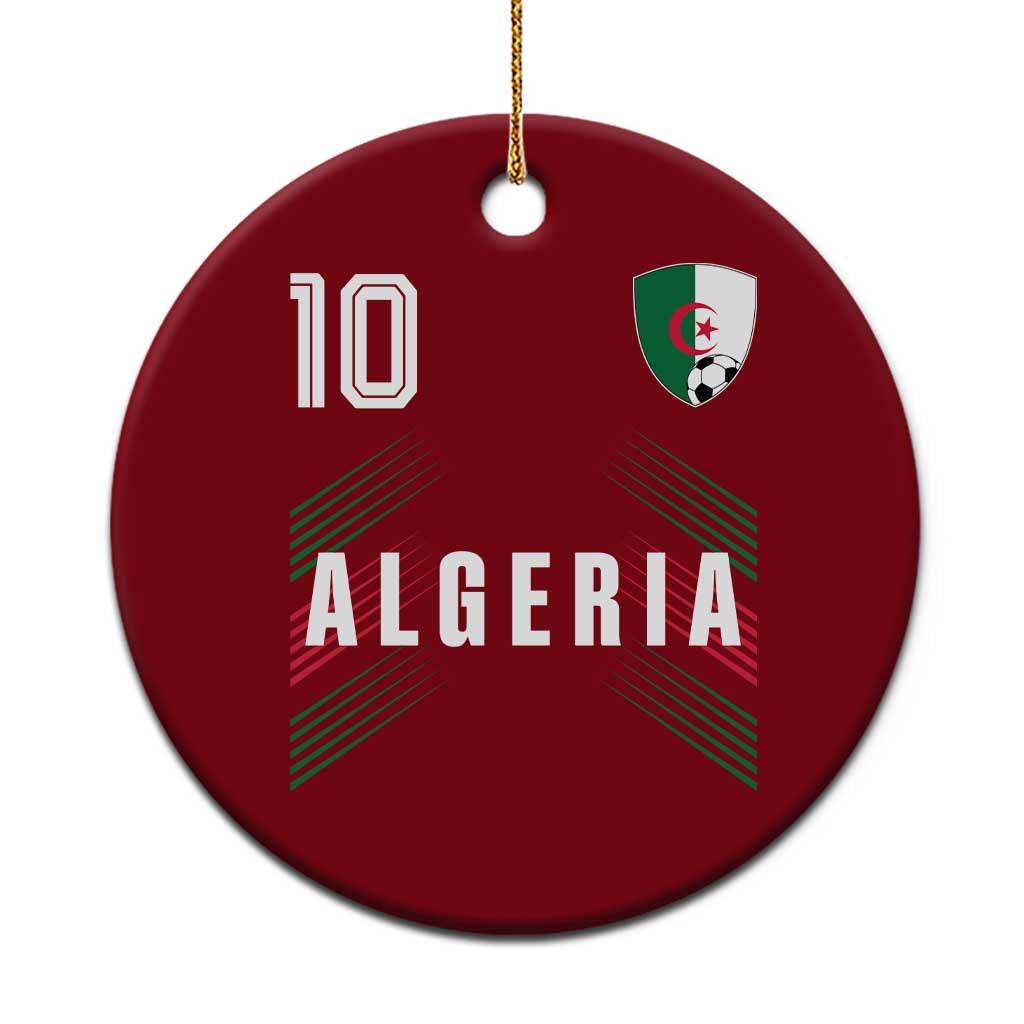 Algeria Soccer Sports Graphic Number 10 Jersey Style Ceramic Ornament Proud Algerian Football Fans Game Day Maghreb Pride