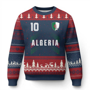 Algeria Soccer Sports Graphic Number 10 Jersey Style Ugly Christmas Sweater Proud Algerian Football Fans Game Day Maghreb Pride