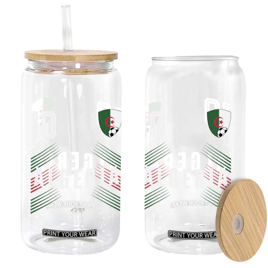 Algeria Soccer Sports Graphic Number 10 Jersey Style Glass Can Proud Algerian Football Fans Game Day Maghreb Pride