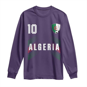 Algeria Soccer Sports Graphic Number 10 Jersey Style Long Sleeve Shirt Proud Algerian Football Fans Game Day Maghreb Pride