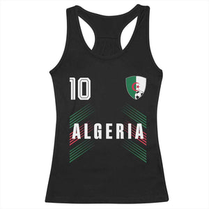 Algeria Soccer Sports Graphic Number 10 Jersey Style Racerback Tank Top Proud Algerian Football Fans Game Day Maghreb Pride