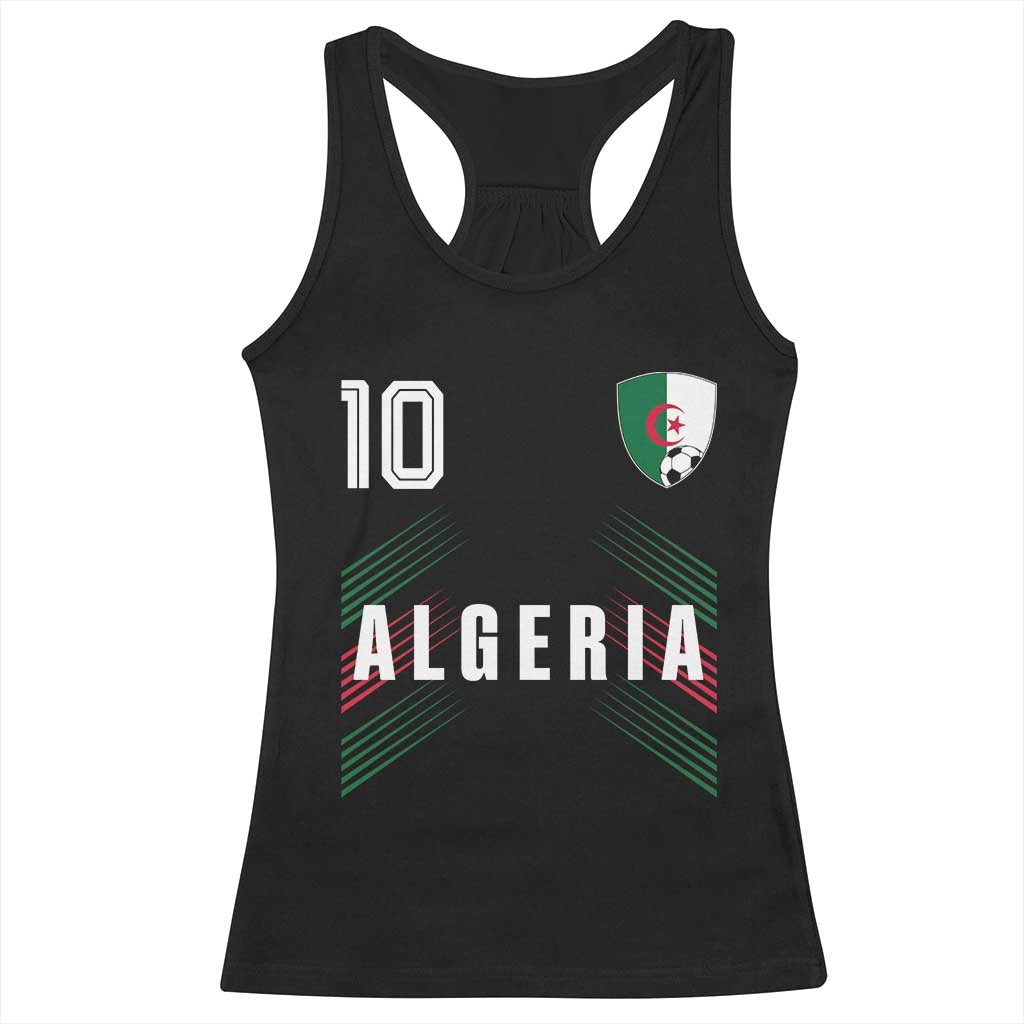 Algeria Soccer Sports Graphic Number 10 Jersey Style Racerback Tank Top Proud Algerian Football Fans Game Day Maghreb Pride TS02 Black Print Your Wear