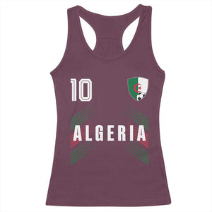 Algeria Soccer Sports Graphic Number 10 Jersey Style Racerback Tank Top Proud Algerian Football Fans Game Day Maghreb Pride