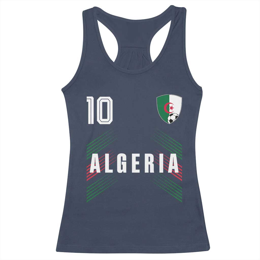 Algeria Soccer Sports Graphic Number 10 Jersey Style Racerback Tank Top Proud Algerian Football Fans Game Day Maghreb Pride