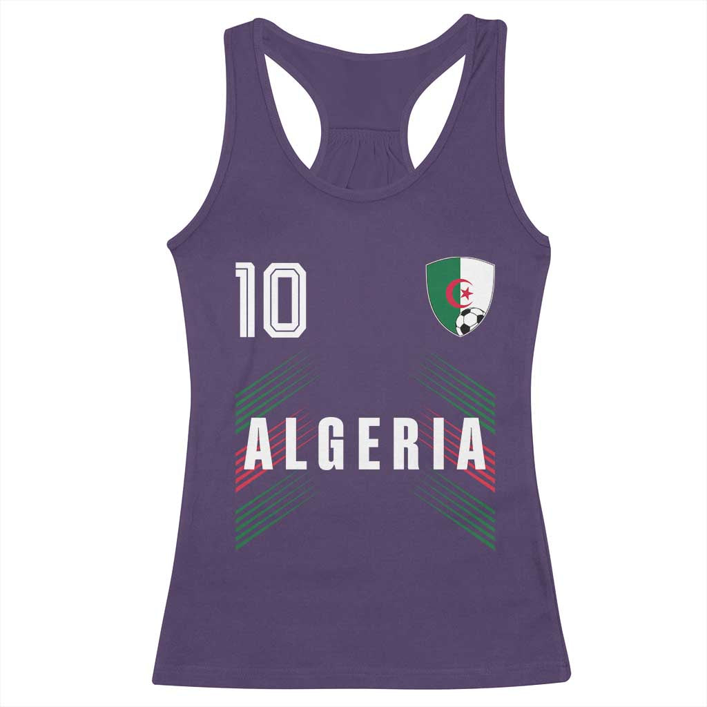Algeria Soccer Sports Graphic Number 10 Jersey Style Racerback Tank Top Proud Algerian Football Fans Game Day Maghreb Pride