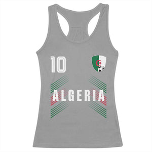 Algeria Soccer Sports Graphic Number 10 Jersey Style Racerback Tank Top Proud Algerian Football Fans Game Day Maghreb Pride
