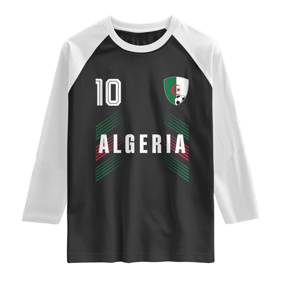 Algeria Soccer Sports Graphic Number 10 Jersey Style Raglan Shirt Proud Algerian Football Fans Game Day Maghreb Pride