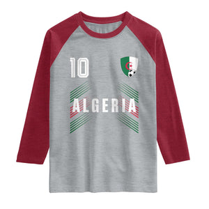 Algeria Soccer Sports Graphic Number 10 Jersey Style Raglan Shirt Proud Algerian Football Fans Game Day Maghreb Pride