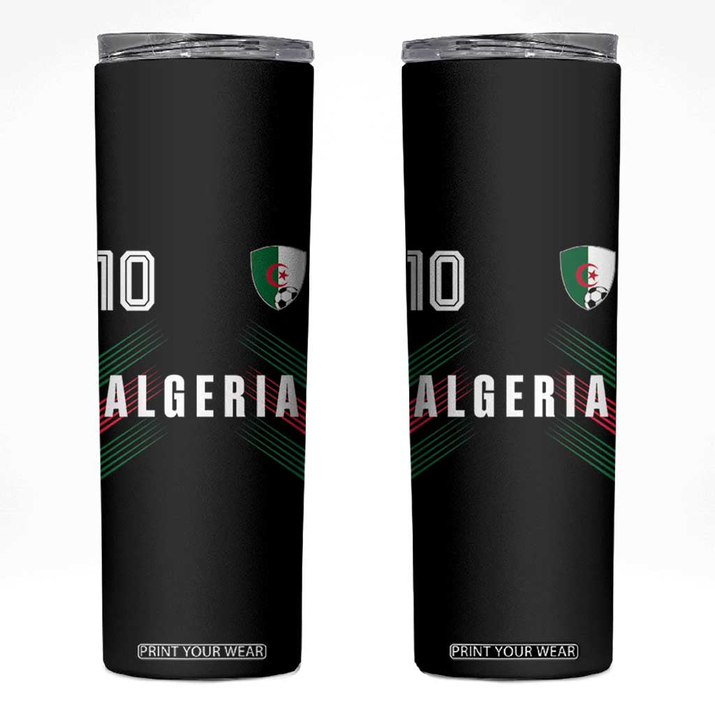 Algeria Soccer Sports Graphic Number 10 Jersey Style Skinny Tumbler Proud Algerian Football Fans Game Day Maghreb Pride