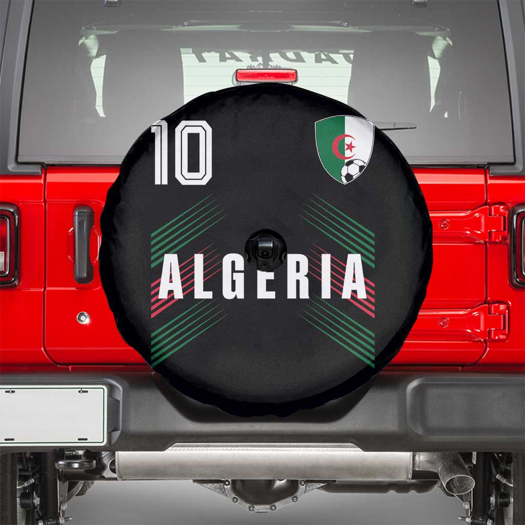 Algeria Soccer Sports Graphic Number 10 Jersey Style Spare Tire Cover Proud Algerian Football Fans Game Day Maghreb Pride