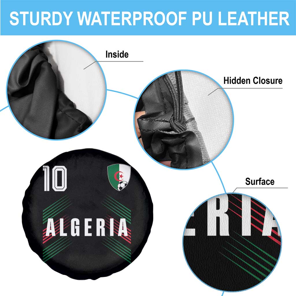 Algeria Soccer Sports Graphic Number 10 Jersey Style Spare Tire Cover Proud Algerian Football Fans Game Day Maghreb Pride