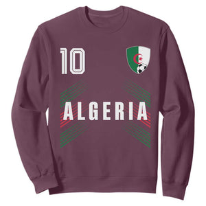 Algeria Soccer Sports Graphic Number 10 Jersey Style Sweatshirt Proud Algerian Football Fans Game Day Maghreb Pride