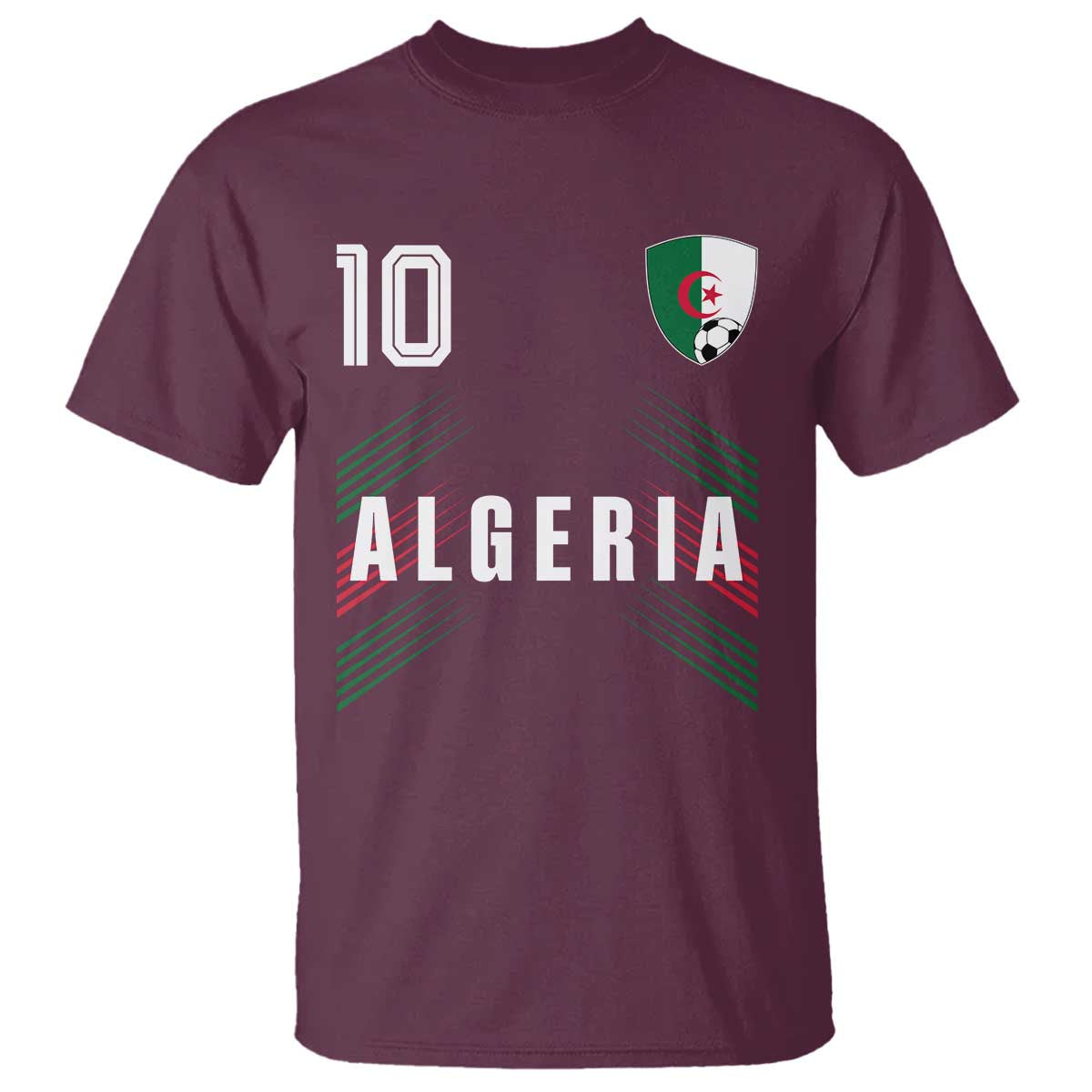 Algeria Soccer Sports Graphic Number 10 Jersey Style T Shirt Proud Algerian Football Fans Game Day Maghreb Pride
