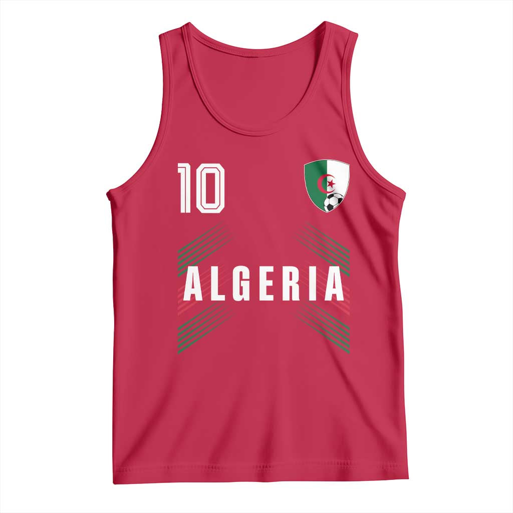 Algeria Soccer Sports Graphic Number 10 Jersey Style Tank Top Proud Algerian Football Fans Game Day Maghreb Pride