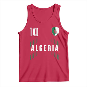 Algeria Soccer Sports Graphic Number 10 Jersey Style Tank Top Proud Algerian Football Fans Game Day Maghreb Pride