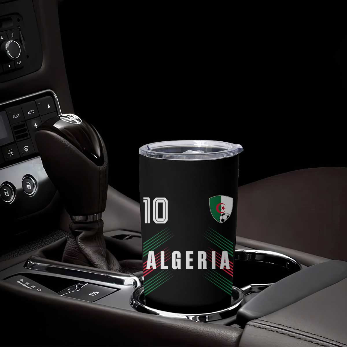 Algeria Soccer Sports Graphic Number 10 Jersey Style Tumbler Cup Proud Algerian Football Fans Game Day Maghreb Pride