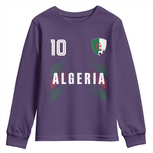 Algeria Soccer Sports Graphic Number 10 Jersey Style Youth Sweatshirt Proud Algerian Football Fans Game Day Maghreb Pride