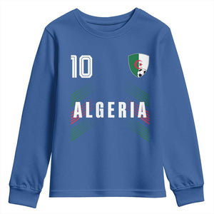 Algeria Soccer Sports Graphic Number 10 Jersey Style Youth Sweatshirt Proud Algerian Football Fans Game Day Maghreb Pride