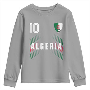 Algeria Soccer Sports Graphic Number 10 Jersey Style Youth Sweatshirt Proud Algerian Football Fans Game Day Maghreb Pride