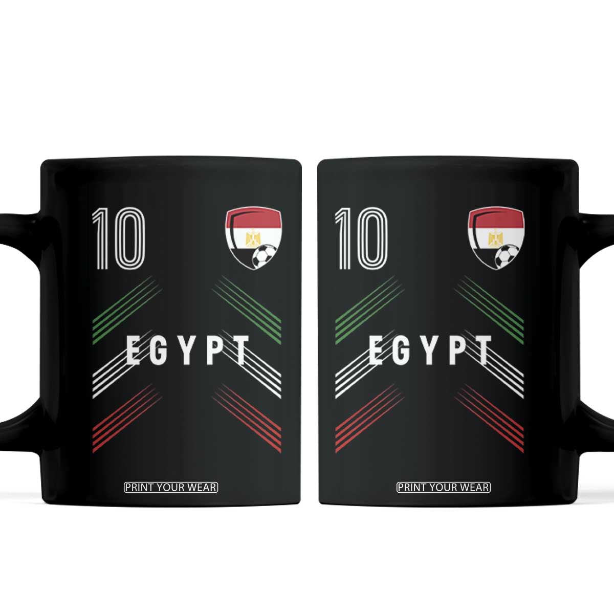 Egypt Soccer Sports Graphic Number 10 Jersey Style Coffee Mug Proud Egyptian Football Fans Game Day Pride