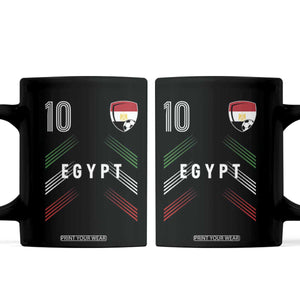 Egypt Soccer Sports Graphic Number 10 Jersey Style Coffee Mug Proud Egyptian Football Fans Game Day Pride