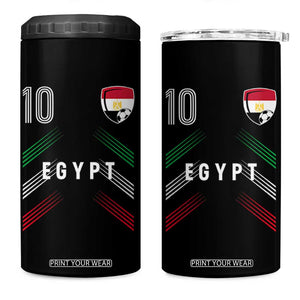 Egypt Soccer Sports Graphic Number 10 Jersey Style 4 in 1 Can Cooler Tumbler Proud Egyptian Football Fans Game Day Pride