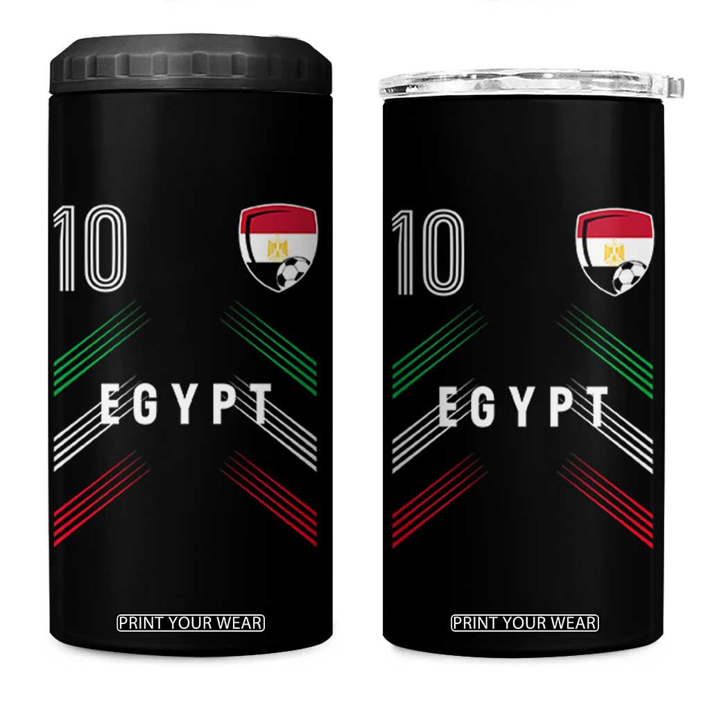Egypt Soccer Sports Graphic Number 10 Jersey Style 4 in 1 Can Cooler Tumbler Proud Egyptian Football Fans Game Day Pride TS02 One Size: 16 oz Black Print Your Wear