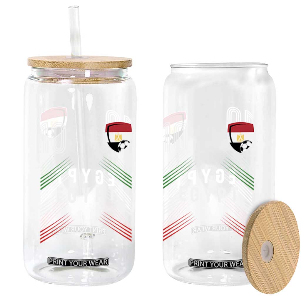Egypt Soccer Sports Graphic Number 10 Jersey Style Glass Can Proud Egyptian Football Fans Game Day Pride