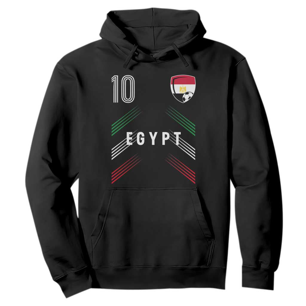 Egypt Soccer Sports Graphic Number 10 Jersey Style Hoodie Proud Egyptian Football Fans Game Day Pride TS02 Black Print Your Wear