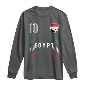 Egypt Soccer Sports Graphic Number 10 Jersey Style Long Sleeve Shirt Proud Egyptian Football Fans Game Day Pride