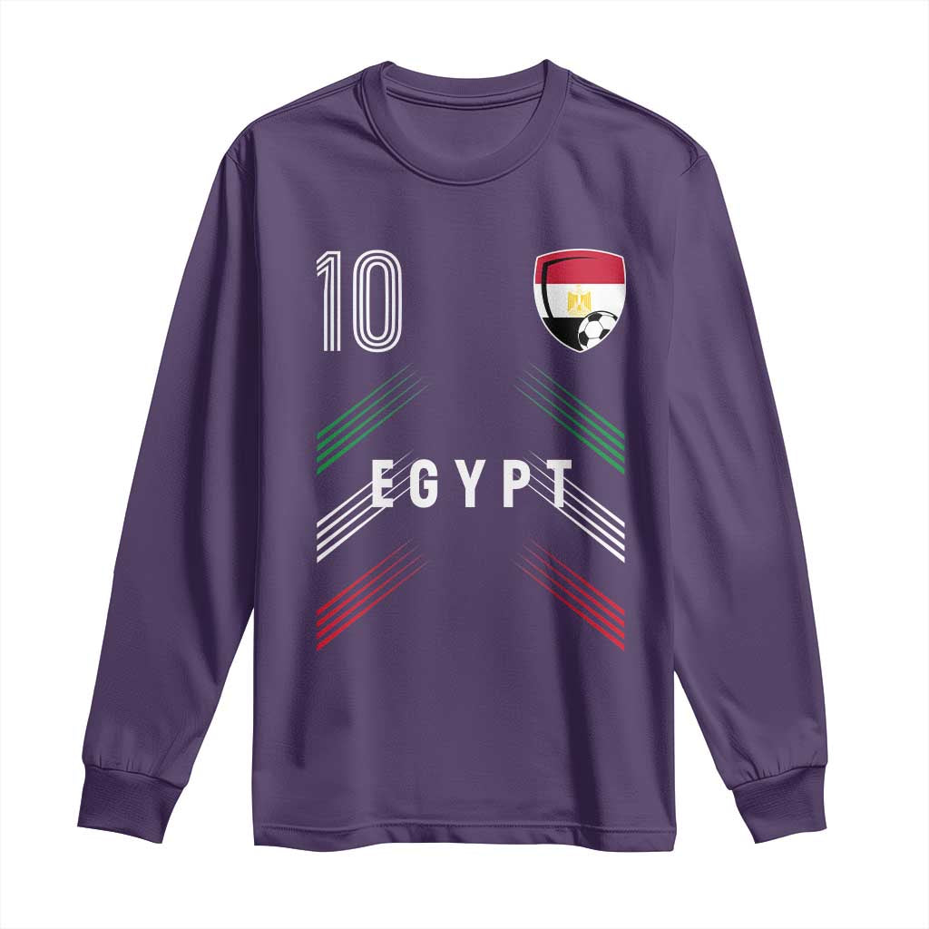 Egypt Soccer Sports Graphic Number 10 Jersey Style Long Sleeve Shirt Proud Egyptian Football Fans Game Day Pride