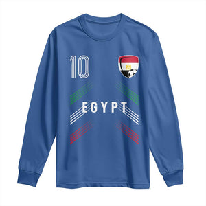 Egypt Soccer Sports Graphic Number 10 Jersey Style Long Sleeve Shirt Proud Egyptian Football Fans Game Day Pride