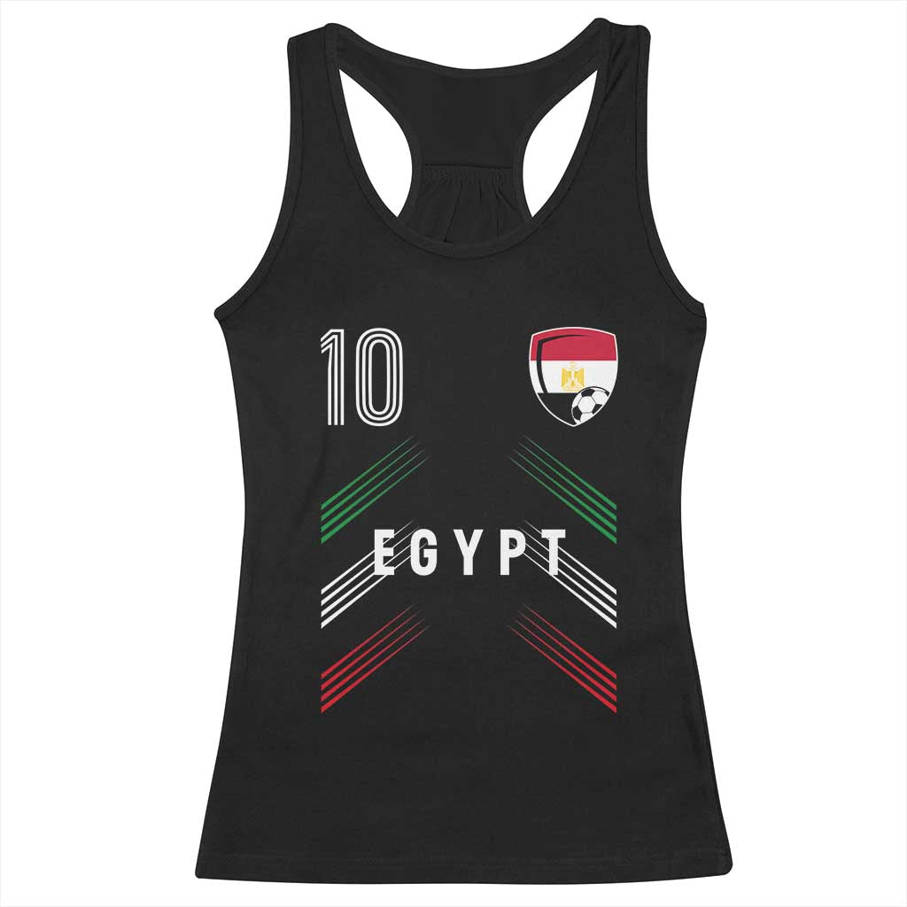 Egypt Soccer Sports Graphic Number 10 Jersey Style Racerback Tank Top Proud Egyptian Football Fans Game Day Pride TS02 Black Print Your Wear