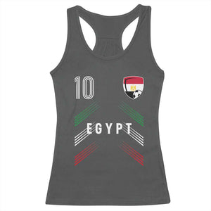 Egypt Soccer Sports Graphic Number 10 Jersey Style Racerback Tank Top Proud Egyptian Football Fans Game Day Pride