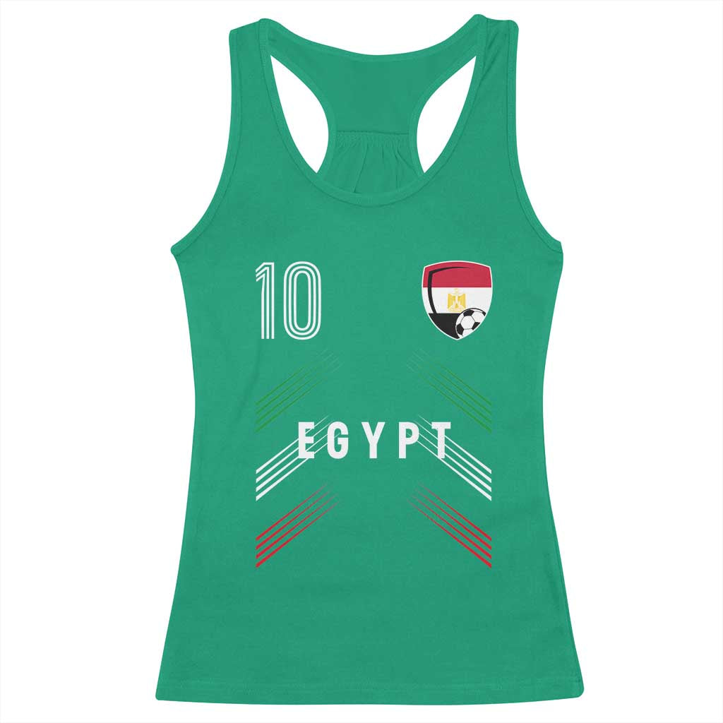 Egypt Soccer Sports Graphic Number 10 Jersey Style Racerback Tank Top Proud Egyptian Football Fans Game Day Pride