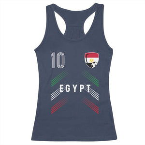Egypt Soccer Sports Graphic Number 10 Jersey Style Racerback Tank Top Proud Egyptian Football Fans Game Day Pride