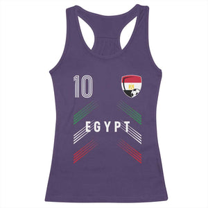 Egypt Soccer Sports Graphic Number 10 Jersey Style Racerback Tank Top Proud Egyptian Football Fans Game Day Pride