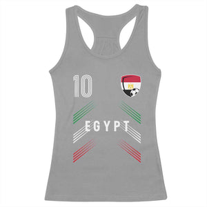 Egypt Soccer Sports Graphic Number 10 Jersey Style Racerback Tank Top Proud Egyptian Football Fans Game Day Pride