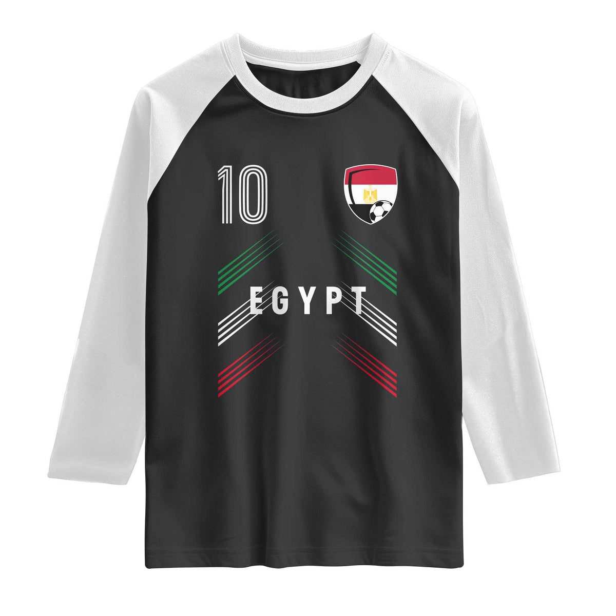 Egypt Soccer Sports Graphic Number 10 Jersey Style Raglan Shirt Proud Egyptian Football Fans Game Day Pride